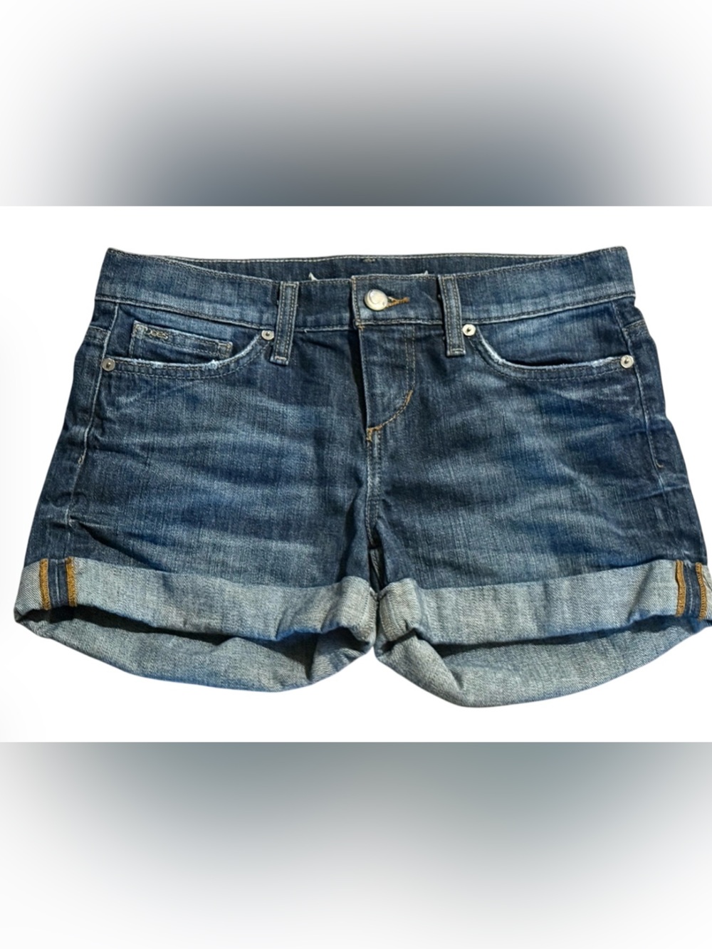 Joe's Jeans Dark Blue Rolled Hem Denim Shorts